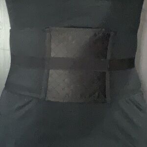 Black Satin and Mesh Waist Cincher Belt XS/S